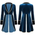 thumbnail image 4 of Eandarui Women Halloween Velvet Swallow-Tailed Coat Victorian Tailcoat Jacket Cosplay Blue XL, 4 of 7