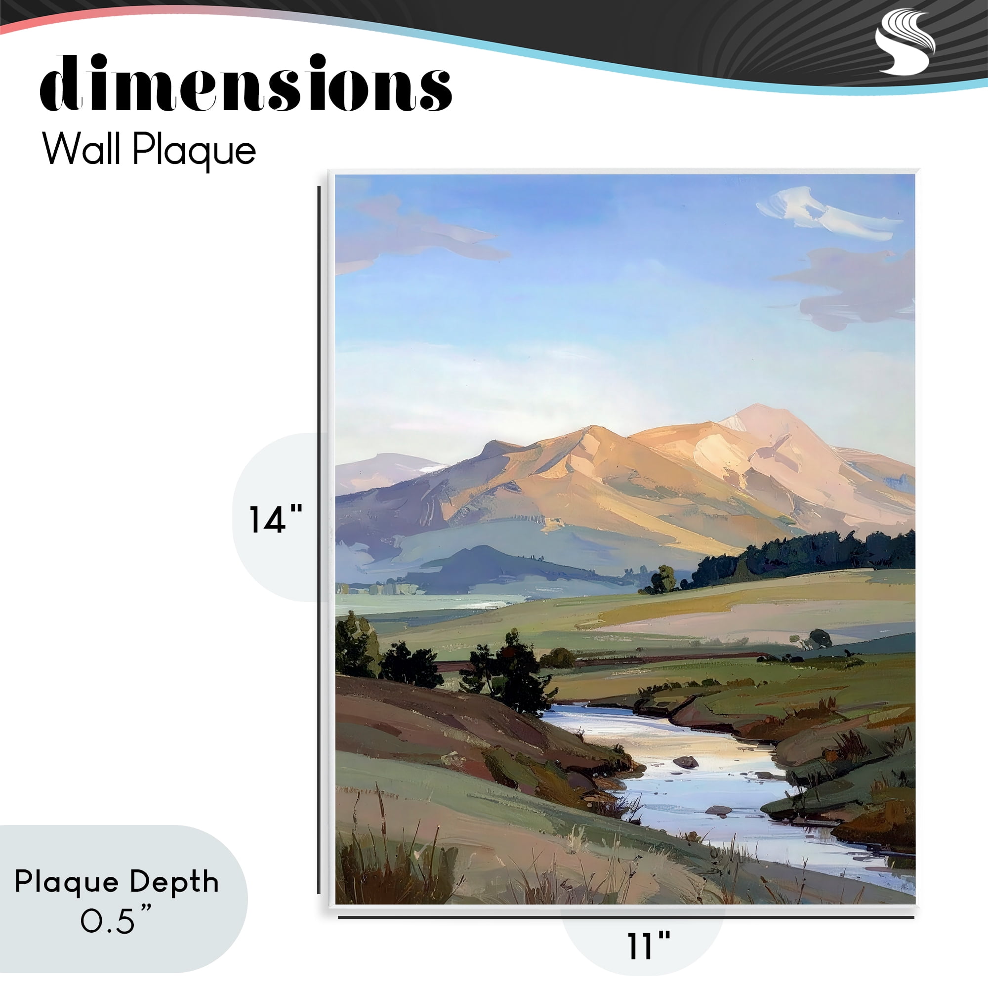 Stupell Industries Across The Valley River Wall Plaque Art, design by Alonza Saunders