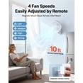 thumbnail image 4 of VEVOR 8.5 in Wall Mount Fan, Oscillating Hanging Fan with Remote Control, 10 ft Powerful Airflow, DC Motor, 4 Speeds & Timer, Auto 90° Horizontal & Manual Vertical Tilt, Ideal for Home, Office, RV, 4 of 9