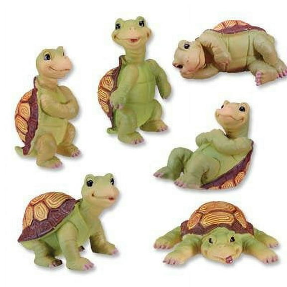 Ebros Baby Turtle Set of 6 Sea Turtles Figurines 3" Tall Small Statue Animal Collectible Design