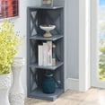 thumbnail image 3 of Convenience Concepts Oxford 3 Tier Shelf X Frame Home Corner Bookcase, Gray, 3 of 3