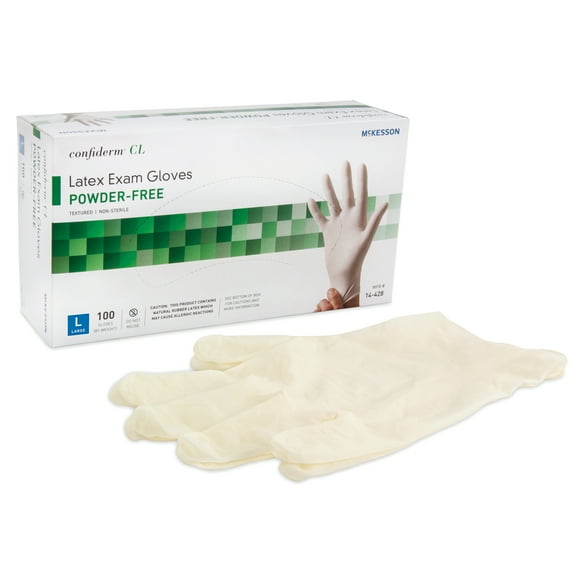 McKesson Latex Exam Glove, Powder-Free Disposable Medical Gloves - Size Large, 100 Count, 10 Boxes, 1000 Total