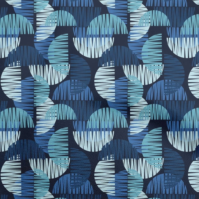 oneOone Tissu Popeline de Coton Sergé Bleu Semi-Cercle Matériel de Robe Tissu Imprimé Tissu au Mètre 56 Pouces de Large