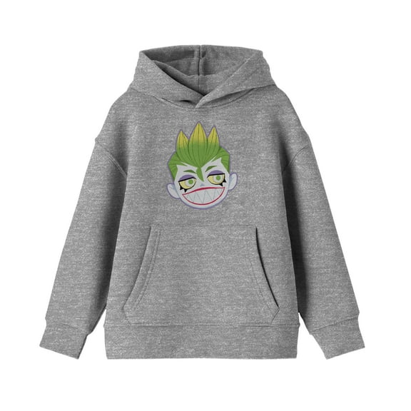 Boy's Chibi Joker Head Gray Packaged Sweatshirt-S