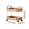 thumbnail image 3 of 2-Tier Kitchen Storage Cart with Handles, Rolling Utility Cart with Wheels, Multi-Purpose Mobile Organizer Rack for Bathroom, Living Room, Office, and Home Organization, 3 of 5