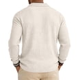 thumbnail image 5 of Havenx Slub Cotton Linen Polo Shirts for Men Long Sleeve Button Down Polo Collared Shirts Refreshing Silky Soft Lightweight Summer Clothes,Beige L, 5 of 7