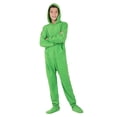 thumbnail image 3 of Footed Pajamas - Emerald Green Kids Hoodie Fleece One Piece - Kids - Small (Fits 4'2 - 4'5"), 3 of 6