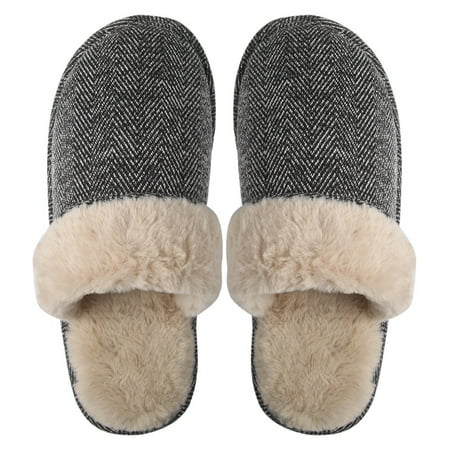 

Homgreen Women s Slip on Fuzzy House Slippers Memory Foam Slippers Scuff Outdoor Indoor Warm Plush Bedroom Shoes with Faux Fur Lining