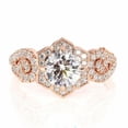 thumbnail image 2 of HeartsAndYou 2.5ct Round Cut Moissanite Engagement Ring for Women Floral Halo Solitaire 18k Rose Gold over Silver, 2 of 9