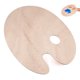 thumbnail image 1 of De madera de forma ovalada con un cómodo orificio para el pulgar para pinturas acrílicas, acuarelas y óleos, 1 of 7