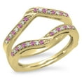 thumbnail image 1 of Dazzlingrock Collection 14K Pink Sapphire & White Diamond Ladies Wedding Band Enhancer Guard Double Ring, Yellow Gold, Size 7.5, 1 of 1