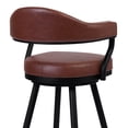 thumbnail image 4 of Amador 26" Counter Height Barstool in a Black Powder Coated Finish and Vintage Coffee Faux Leather, 4 of 4
