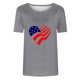 thumbnail image 4 of Tops Cortos para Mujeres Día de la Independencia Patriótica Impreso Cuello Redondo, Camiseta de Manga Corta Casual para la Primavera, Verano Y Fiesta, 4 of 4