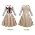 thumbnail image 2 of Girls M3gan Costume Uniform Dress Halloween Outfits with Bow and Gold Wigs, Size for 4-12 year, 2 of 7