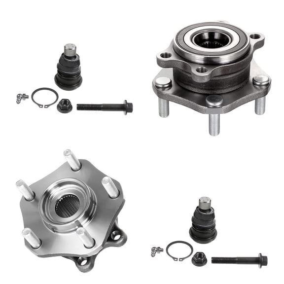Detroit Axle - 4pc Front Wheel Bearing & Hubs Kit for 2014-2020 Nissan Rogue, 2 Wheel Bearing Hubs Assembly 2 Lower Ball Joints 2015 2016 2017 2018 2019 Replacement