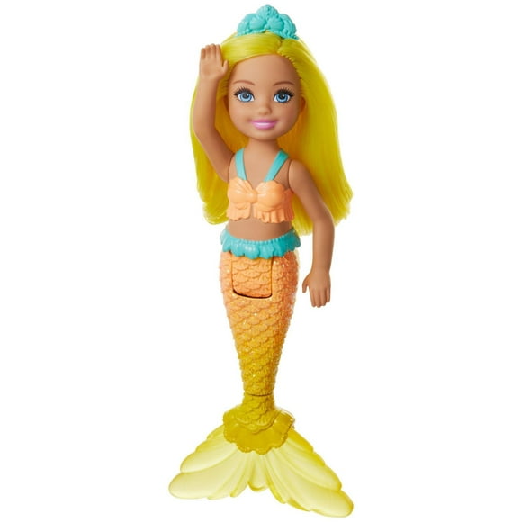Barbie Dreamtopia Chelsea Mermaid Doll, 6.5-inch with Yellow Hair and Tail