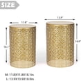 thumbnail image 2 of Modern Round End Table Set of 2, Gold Metal Accent & Side Tables for Bedroom/Living Room, Easy Assembly Nightstands, 2 of 17