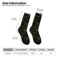 thumbnail image 4 of Goofa Gold Gloss Outline Floral Printed Men's Crew Socks, Soft Durable Breathable Moisture-Wicking with Odor Control Cotton socks, 4 of 9