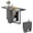 Grayish Black, variant on Kuublock Folding Dining Table with 2 Storage Racks, Space Saving Dining Table with 6 Wheels, Kitchen Table for Small Spaces