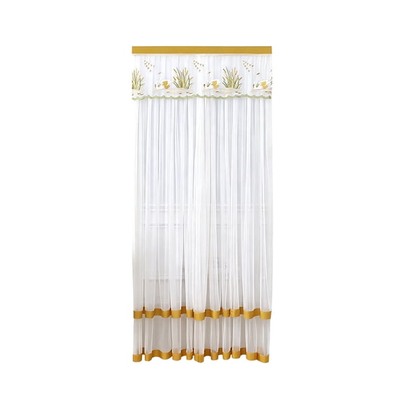 WWG Polyester Door Curtain, 79 x 40 Inch Lace Curtain Panel, Double Layer Weave, No Drill Attachment, Machine Washable, for Doorway, Room Divider, Bedroom, Kitchen, Living Room