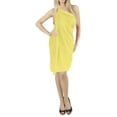 thumbnail image 3 of HAPPY BAY Women's Beachwear Summer Beach Bikini Wraps Swimwear Swim Cover up Wrap Skirt Swimsuit Sarong Coverups for Women One Size Yellow, Plain, 3 of 4