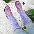 thumbnail image 4 of XIMIN Kids Girls Sparkly Glitter Knee Length Boots Western Cowboy Fashion Sequins Riding Shoes with Side Zipper Party Birthday Dance Shoes (8-9 Years, Purple), 4 of 6