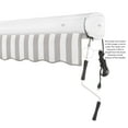 thumbnail image 5 of Awntech 8 Ft Key West Right Motorized Heavy Duty Patio Retractable Awning with Cassette (96in x 9.38in x 78in), Gray/White Stripe, 5 of 8