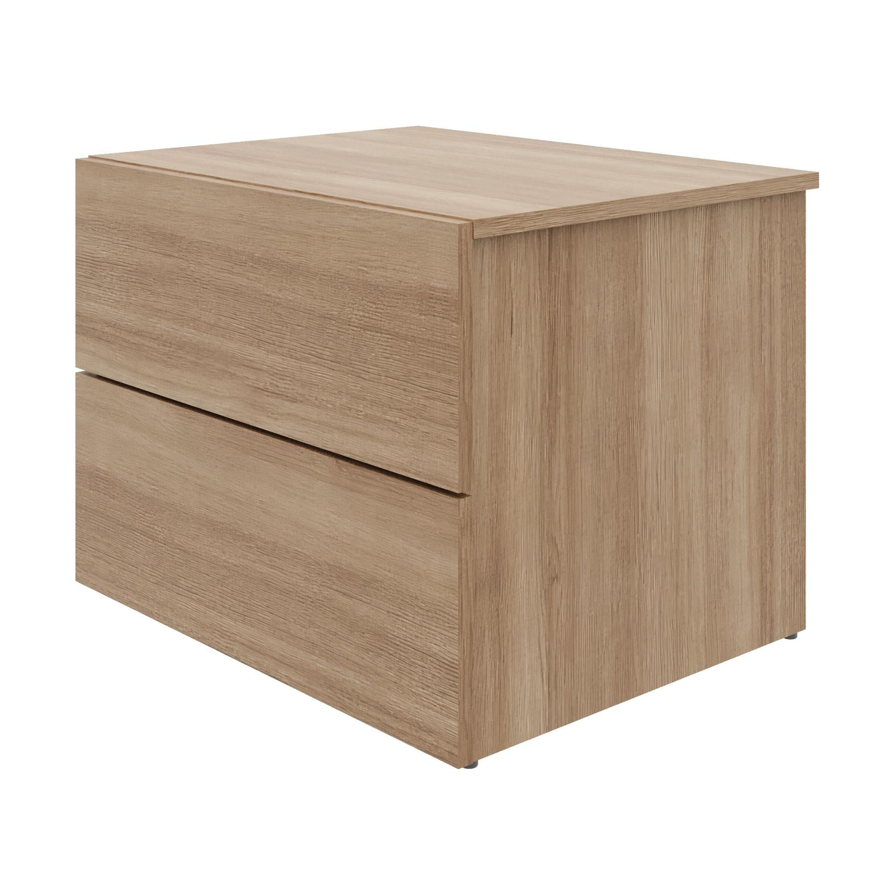 Nexera James Modern 2 Drawer Nightstand, Brown Oak
