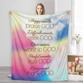thumbnail image 2 of LHSHID Inspirational Religious Gifts for Women Men Christian Blanket Bible Verse Healing Soft Throw Blanket Get Well Soon Prayer Caring Gift, 2 of 5