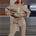thumbnail image 2 of Sweatsuits Women 2 Piece Outfit Jogger Set Hoodie Top and Loose Fit Wide Leg Pants Tracksuit Set Trouser Suit Casual Fitness Set Sports Suit Valentine's Day, 2 of 3