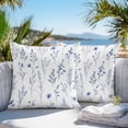 thumbnail image 5 of Waterproof Throw Pillow Covers Set of 2, 26x26 Inch Blue Flowers Decorative Pillowcases Outdoor Pillow Slip Cushion Covers Set for Couch Tent Farmhouse Spring Botanical Flowers Herbs, 5 of 7
