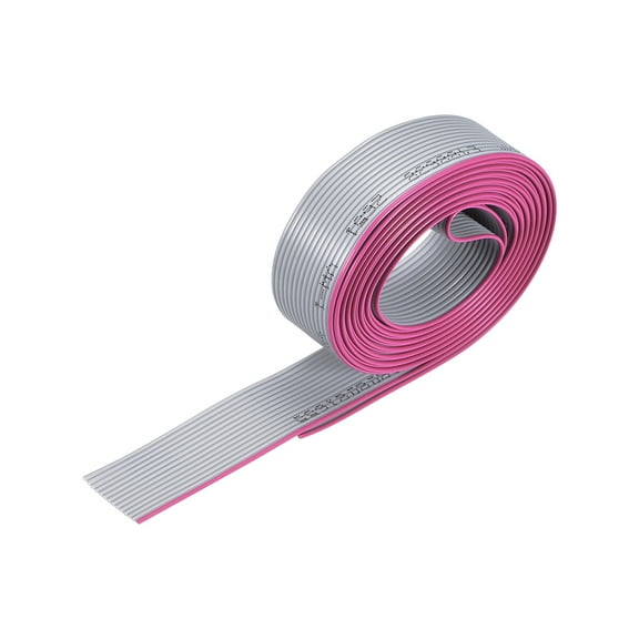 IDC Wire Flat Ribbon Cable 2m / 6.6ft Length 1.27mm Pitch 14 Pins Gray for JTAG / ISP Connecting