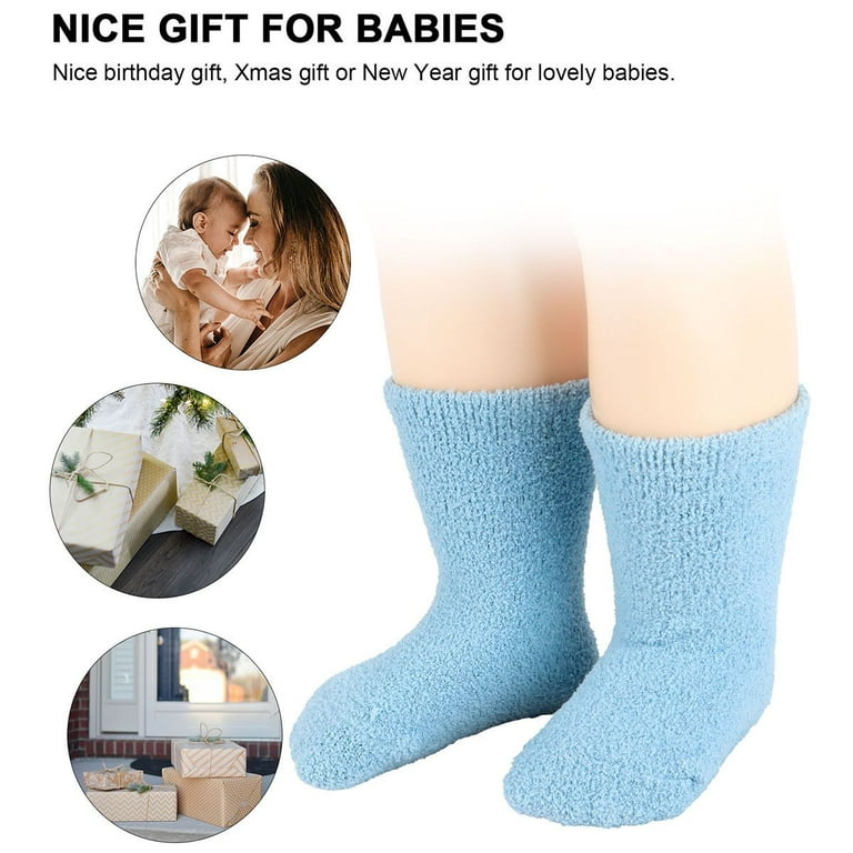 5 Pairs Toddler Non Slip Socks with Grips Baby Socks for Kids
