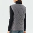 thumbnail image 5 of Women's Plus Size Quilted Puffer Vest - Button Up Sleeveless Down Jackets Warm Winter Gilet Outerwear, 5 of 5