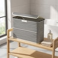 thumbnail image 3 of AYktou 22L Toilet Paper Storage Holder, 17.3×13×5.9 Inch Convenient Foldable Fabric Toilet Paper Baskets with Lid, Waterproof Freestanding Bathroom Organizer Box for Towels and Toiletries, 3 of 8