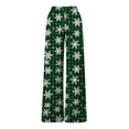 thumbnail image 5 of Christmas Pants Women's Christmas Snowflake Pants High Waist Drawstring Pocket Joggers Fitness Womens Pants Casual Green XXL, 5 of 6