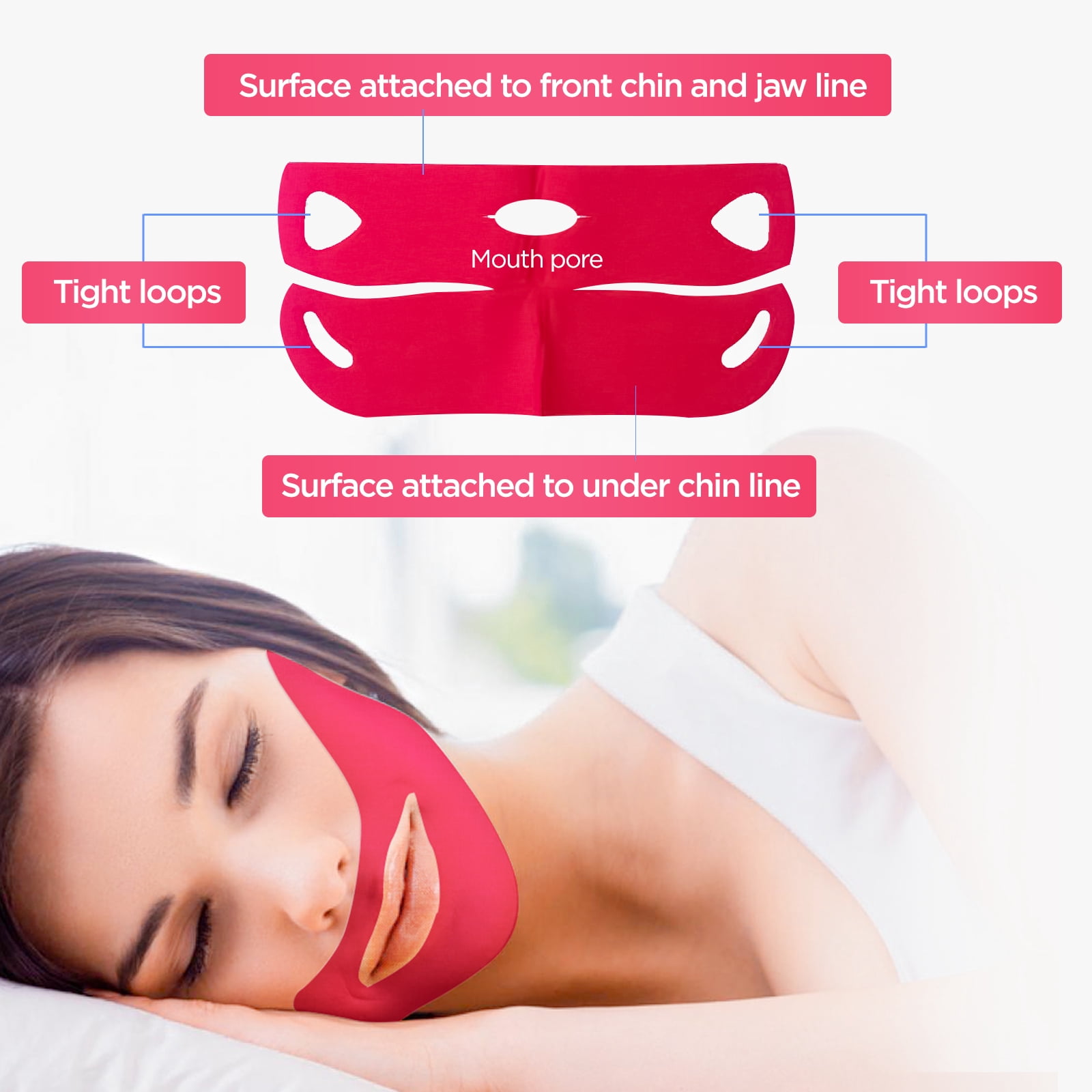 APPTI Red V-Line Lifting Mask 6-Piece Set – Intensive Contouring & Firming Treatment for Defined Jawline and Lifted Facial Appearance, Professional-Grade Mask for Visible Results