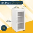 thumbnail image 2 of Accent Buffet Storage Cabinet with Glass Door for Living Room, Kitchen, Office, and Entryway - White, 2 of 9