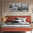 thumbnail image 3 of North Carolina Skyline Canvas Paintings Wall Art for Living Room 3 Piece American Cityscape Wall Decor Living Room Dusk Sunset Black and White Wall Art Stretched and Framed Ready to Hang (48"Wx24"H), 3 of 5