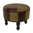 thumbnail image 1 of International Caravan Carmel Faux Leather Ottoman in Mix Pattern, 1 of 3