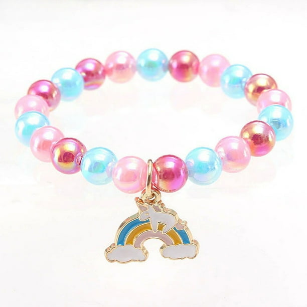 YUPDFGB 12 Piezas Unicornio Pulseras Niña, Coloridas Pulseras de la Amistad, Juego de Pulseras Amistad Elásticas de Cuentas de Colores y Trenzada Ajustables, Cumpleaños y Fiestas