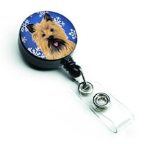 Carolines Treasures SC9375BR Cairn Terrier Winter Snowflakes Holiday Retractable Badge Reel