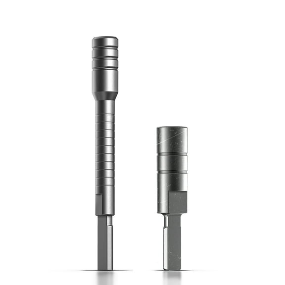 Galvanox Flat-end Bit Driver Extender and Hex Adapter Designed for Leatherman Multi-Tools, Hardened 1/4" Hex Adapter and Bit-kit Extension Screwdriver, Brushed Steel (2PC Add On Accessories Set)