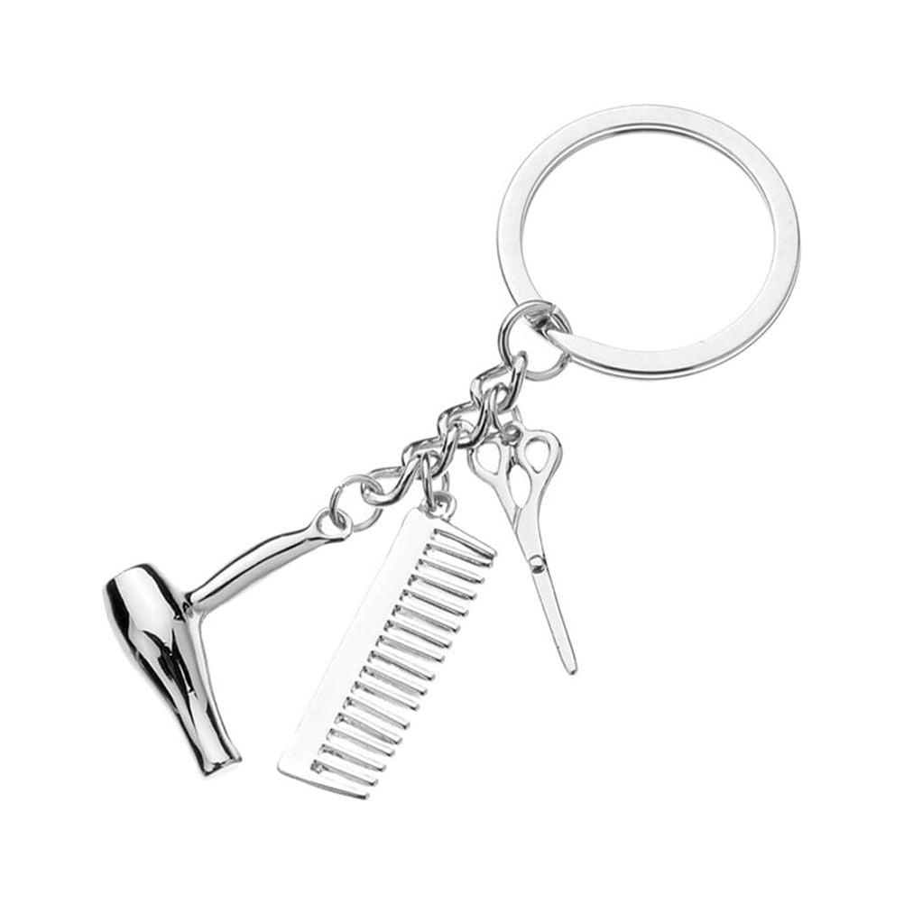 Hairdresser Keychain Charm - Comb & Scissors Design Gift For Hair Stylists & Barbers