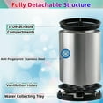 thumbnail image 5 of Kitchen Utensil Holder Extra Large 360°Rotating For Counter Organizer Stainless Steel Storage Cooking Silverware Caddy 3 Compartment Flatware Spoon Spatula Tool Cutlery Container（Silvery）18*8.6*13cm, 5 of 5