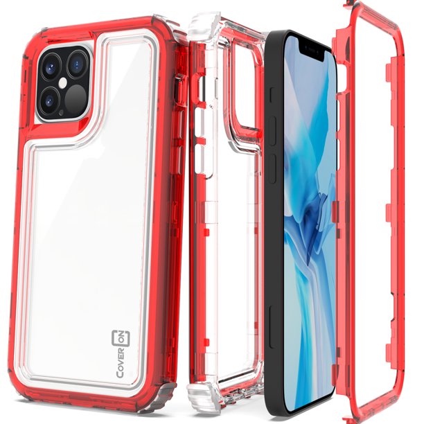 Coveron Apple Iphone 12 Pro Max Case 6 7 Military Grade Heavy Duty Full Body 3 Layer Shockproof Clear Phone Cover Red Walmart Com Walmart Com