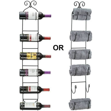 Sorbus Wall Mount Wine Towel Rack Holds 6 Bottles Sorbus Wall Mount Wine Towel Rack Holds 6 Bottles