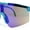 Blue, variant on Boys Kids Size 80s Paint Splatter Oversize Rimless Sport Plastic Sunglasses Blue - Blue Mirror