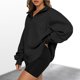 thumbnail image 3 of Sudadera con media cremallera para mujer Sudadera de manga larga de color sólido Estilo Y2K Traje diario FLhrweasw Nuevo, 3 of 7