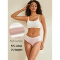 thumbnail image 3 of DINGLU Womens Cotton Panties Pack Mid Rise Stretchy Briefs Wide Waistband 6 Pack, Size 9, 3 of 5